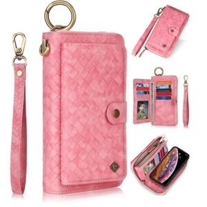 Pola Woven Leather Detachable Strap IPhone holding Wallet